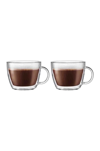 2 tazas de café con leche de pared doble de vidrio de borosilicato - 0,45 l