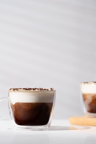 2 tazas de café con leche de pared doble de vidrio de borosilicato - 0,45 l