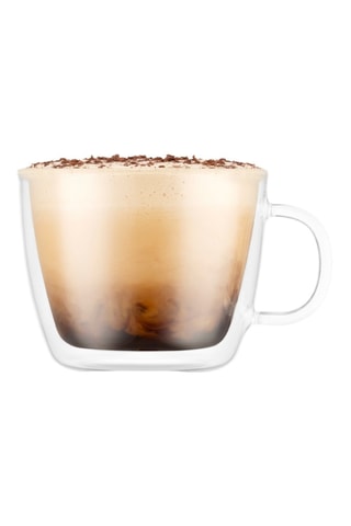 2 tazas de café con leche de pared doble de vidrio de borosilicato - 0,45 l