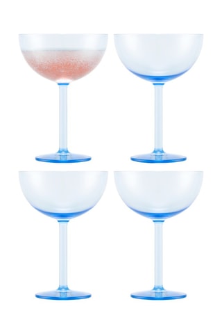 4 copas de champán de plástico - 28 cl