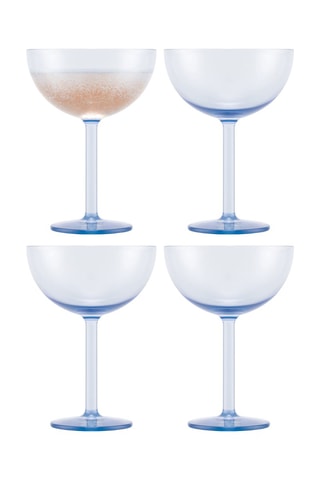 4 copas de champán de plástico - 28 cl