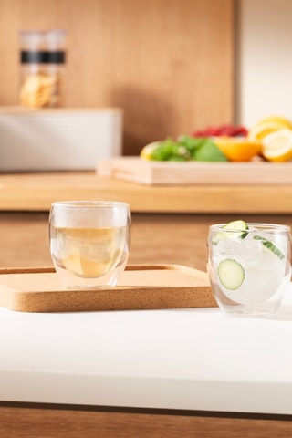 2 vasos de pared doble de vidrio de borosilicato soplado de manera tradicional Pavina - 25 cl