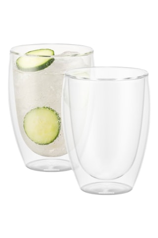 2 vasos de pared doble de vidrio de borosilicato soplado de manera tradicional Pavina - 35 cl