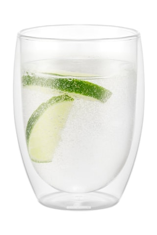 2 vasos de pared doble de vidrio de borosilicato soplado de manera tradicional Pavina - 35 cl
