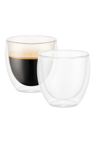 2 vasos de pared doble de vidrio de borosilicato soplado de manera tradicional Pavina - 8 cl