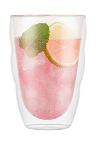 6 vasos Pilatus de pared doble de vidrio de borosilicato - 
35 cl