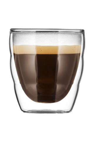 2 vasos de expreso de pared doble de vidrio de borosilicato Pilatus - 8 cl