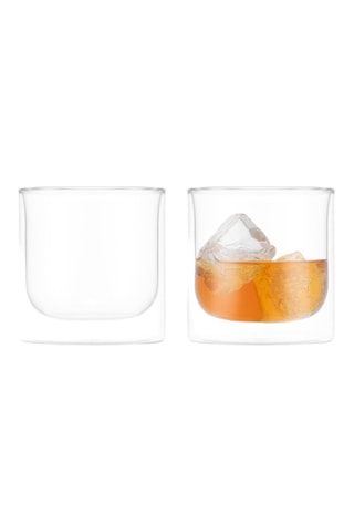 2 vasos de whisky de pared doble de vidrio de borosilicato - 0,28 l