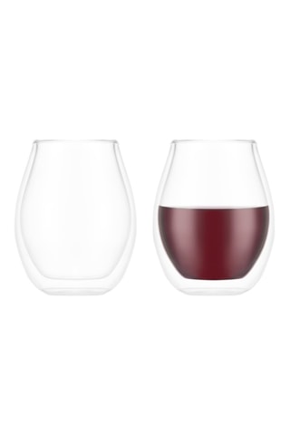 2 copas de vino de pared doble de vidrio de borosilicato - 0,45 l