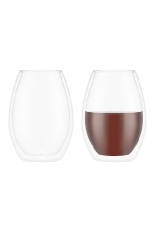 2 copas de vino de pared doble de vidrio de borosilicato - 0,5 l