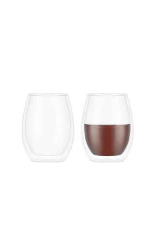 2 copas de vino de pared doble de vidrio de borosilicato - 0,5 l