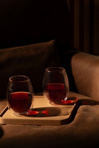 2 copas de vino de pared doble de vidrio de borosilicato - 0,5 l