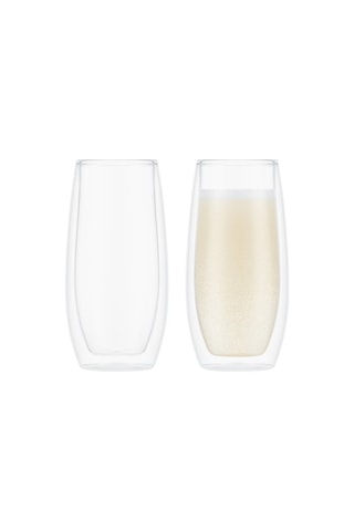 2 vasos de pared doble de vidrio de borosilicato - 0,2 l
