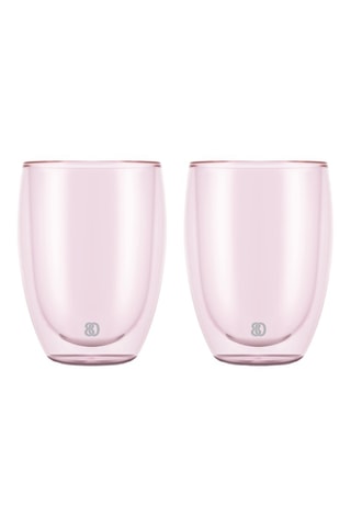 2 vasos de pared doble de vidrio de borosilicato soplado de manera tradicional Pavina - 35 cl