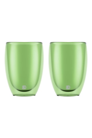 2 vasos de pared doble de vidrio de borosilicato soplado de manera tradicional Pavina - 35 cl