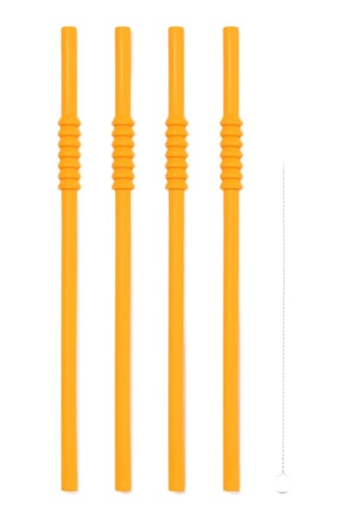 4 pajitas de silicona sin BPA y acero inoxidable Bistro