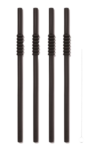 4 pajitas de silicona sin BPA Bistro - 1,3 x 24 x 1,3 cm