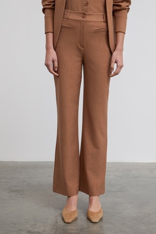 Pantaloni a vita alta  - Marrone