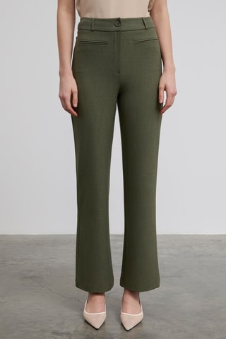 Pantaloni a vita alta  - Verde