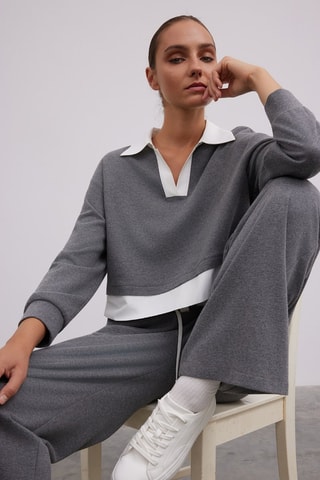 Pantaloni straight  - Grigio