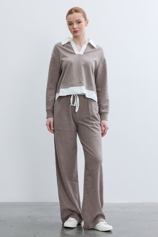 Pantaloni straight  - Taupe