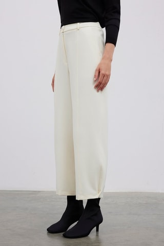 Pantaloni wide legs  - Bianco