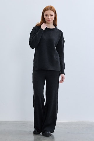 Pantaloni wide legs  - Nero