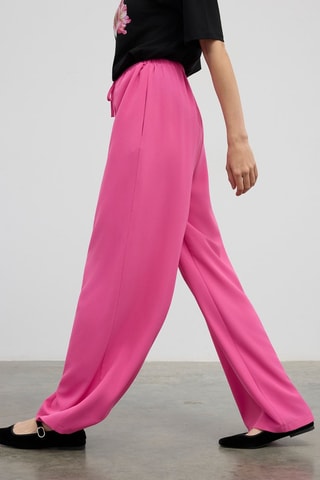 Pantaloni a vita alta  - Rosa