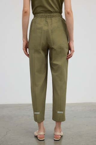 Pantaloni carrot a vita alta  - Verde