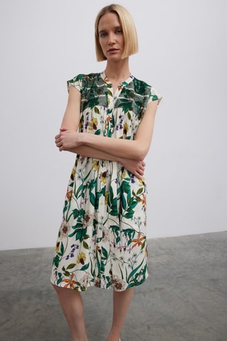 Abito a camicia  - Bianco e verde