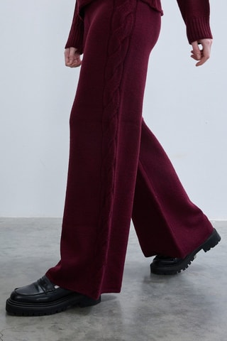 Pantaloni wide legs  - Rosso