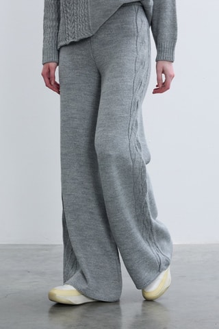 Pantaloni wide legs  - Grigio