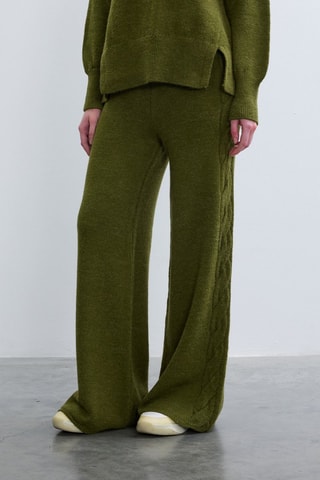 Pantaloni wide legs  - Verde