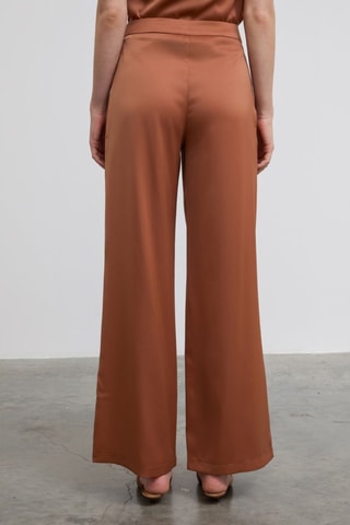 Pantaloni a vita alta  - Marrone