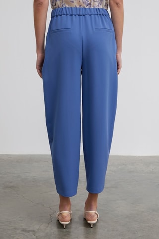 Pantaloni 7/8 a vita alta - Blu