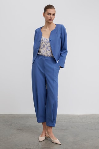 Pantaloni 7/8 a vita alta - Blu