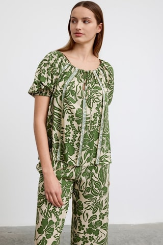 Camicia  - Verde e beige