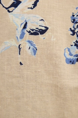 Blusa in lino  - Blu e beige