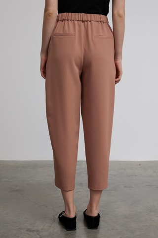 Pantaloni 7/8 a vita alta  - Marrone