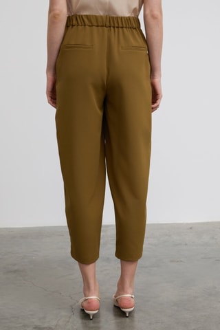 Pantaloni 7/8 a vita alta  - Marrone