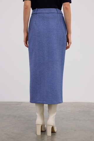 Gonna a tubino midi  - Blu