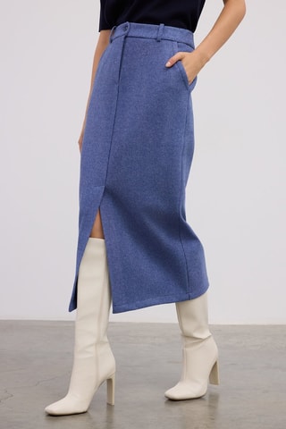 Gonna a tubino midi  - Blu