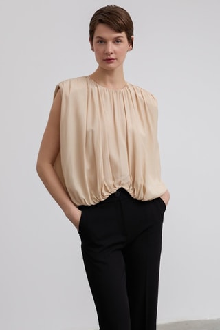Blusa relaxed  - Beige