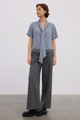 Blusa  - Blu e grigio