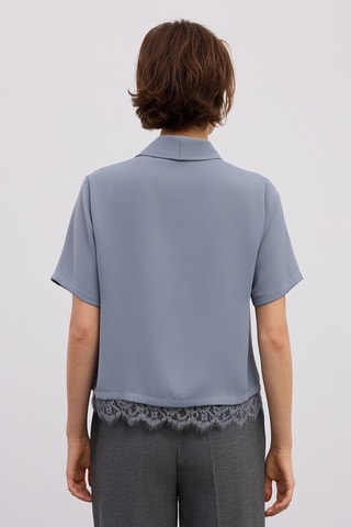 Blusa  - Blu e grigio