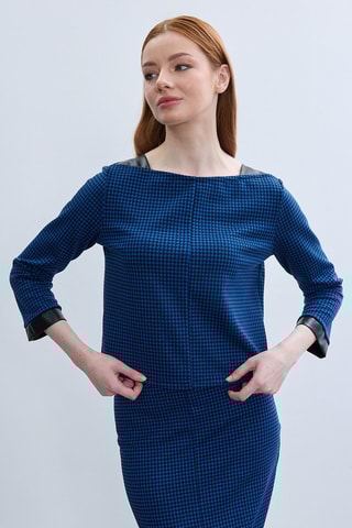Blusa  - Blu e nero