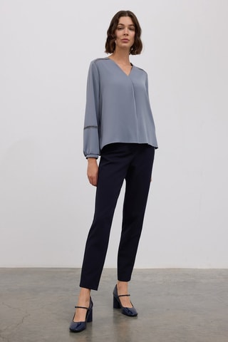 Blusa  - Blu e grigio