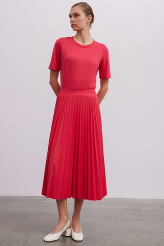 Gonna plissé  - Beige e rosso