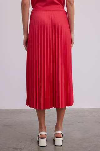 Gonna plissé  - Beige e rosso
