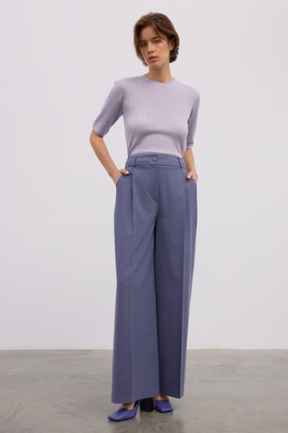 Pantaloni wide legs  - Blu